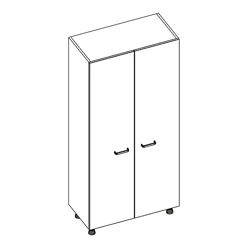 Labtable 2-0154 melamina, 2 drzwi szafa laboratoryjna, 600 mm x 600 mm x 1960 mm, jasnoszara