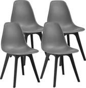 Krzesła - 4x designerskie krzesła szare/czarne krzesło do jadalni plastikowe skandynawskie [en.casa] - miniaturka - grafika 1