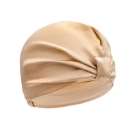 Pozostałe akcesoria do kąpieli i SPA - Cat&Cat Jedwabny Turban do włosów Beżowy - miniaturka - grafika 1