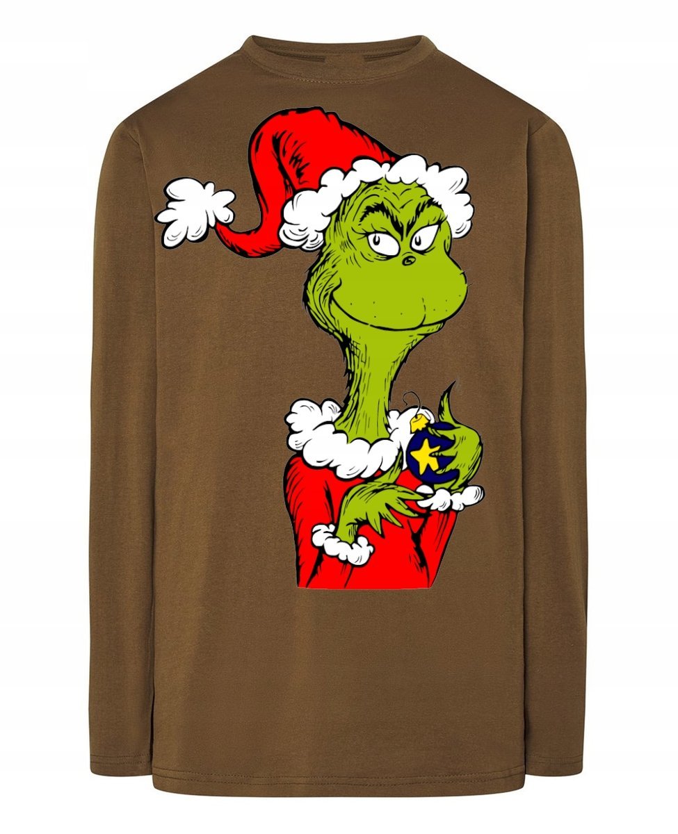 Longsleeve męski nadruk Grinch Święta Rozm.XS