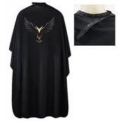 Peleryny fryzjerskie - TEMU Luksusowy czarny kapelusz z salonu z złotym wzorem skrzydeł - Profesjonalny fartuch do fryzjerki do stylizacji, farbowania i przycinania - - miniaturka - grafika 1