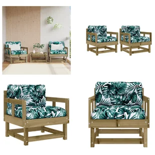 vidaXL Krzesła ogrodowe z poduszką 2 szt. Impregnowane drewno sosnowe - krzesło ogrodowe - krzesła ogrodowe - krzesło ogrodowe - krzesło tarasowe - Fotele i krzesła ogrodowe vidaXL Krzesła ogrodowe z poduszką 2 szt. Impregnowane drewno sosnowe - krzesło ogrodowe - krzesła ogrodowe - krzesło ogrodowe - krzesło tarasowe - Fotele i krzesła ogrodowe - miniaturka - grafika 1