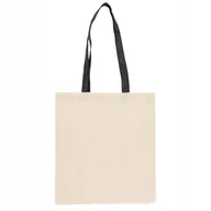 Torby i wózki na zakupy - Torba bawełniana 38x42 czarna rączka 70cm 220 gsm ROSA Talent - miniaturka - grafika 1