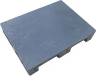 Pojemniki przemysłowe - Becker Paleta plastikowa 1/2 Euro 800x600 mm, z płozami, powierzchnia antypoślizgowa kolor czarny - miniaturka - grafika 1