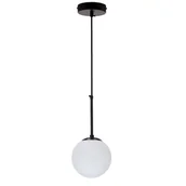 Lampy sufitowe - POMPEI LAMPA WISZĄCA CZARNY E27 KLOSZ BIAŁY 15CM - miniaturka - grafika 1