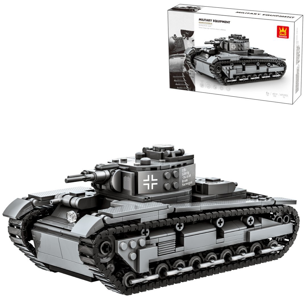 Klocki Wange 4515 - Czołg ciężki Neubaufahrzeug (NBFZ Heavy Tank), 673 elementy