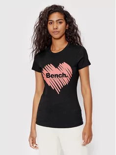 Koszulki i topy damskie - Bench T-Shirt Love Heart 120730 Czarny Regular Fit - grafika 1