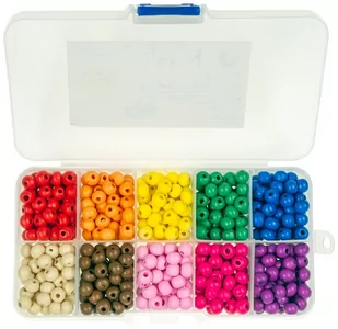 Zestaw Pj-8221 Koralików Drewnianych w Zamylanym Pudełku, op. 600 szt. Aliga - Pasmanteria - miniaturka - grafika 1