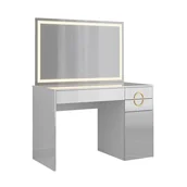 Toaletki - Vicco Stół toaletowy Adela, Biały, 115 cm z lustrem LED - miniaturka - grafika 1