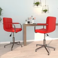 Krzesła - shumee shumee Obrotowe krzesła stołowe 2 szt. czerwone sztuczna skóra - miniaturka - grafika 1