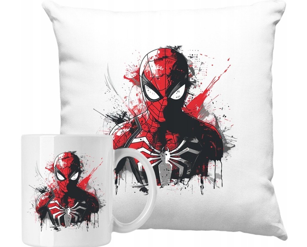 ZESTAW PODUSZKA + KUBEK Spiderman Superbohater Pomysł na Prezent +IMIĘ #2
