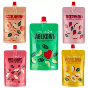 OWOLOVO Mus owocowy Mix 200 g x 5 sztuk - Koncentraty warzywne, przeciery - miniaturka - grafika 1