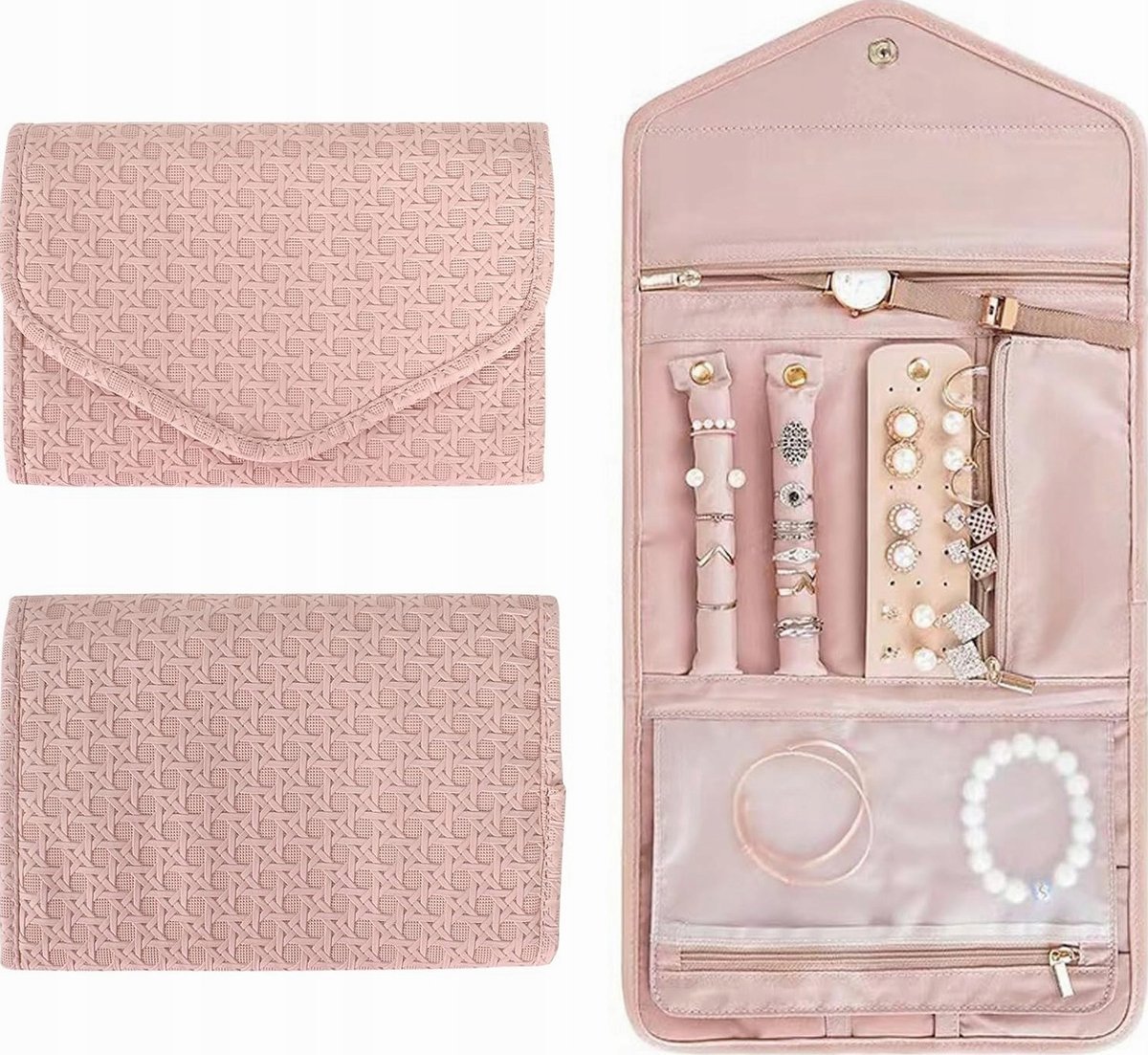 ORGANIZER BIŻUTERIA 22X155CM SKŁADANY WODOODPORNY POKROWIEC ETUI SZKATUŁKA