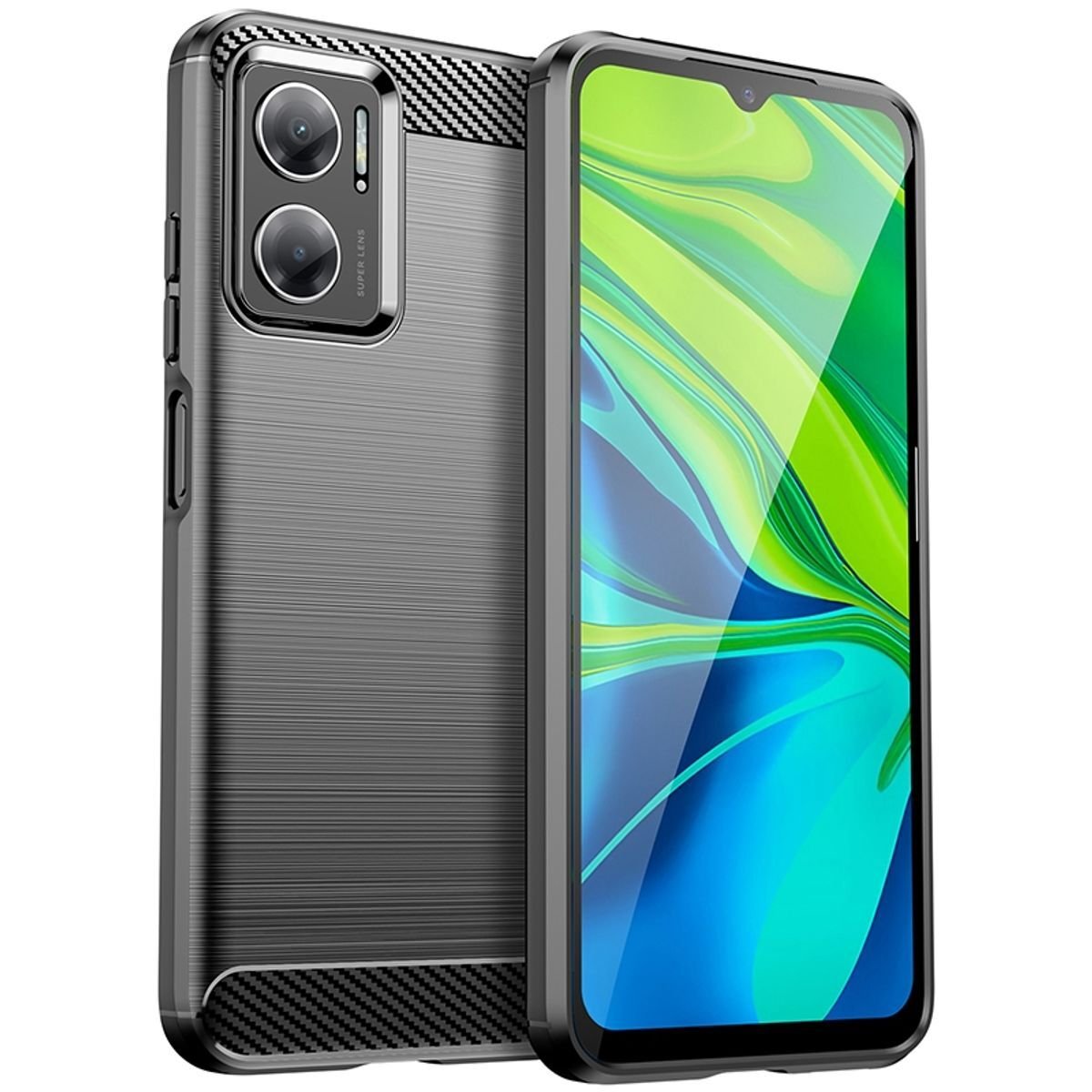 King Design Etui kompatybilne z Xiaomi Redmi 10 5G Plastikowe, miękkie etui na telefon - Czarne etui na telefon komórkowy