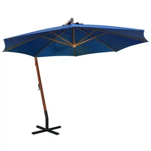 vidaXL Parasol ogrodowy na jodłowym słupku lazurowy 3,5x2,9 m 313773 - Parasole ogrodowe - miniaturka - grafika 2