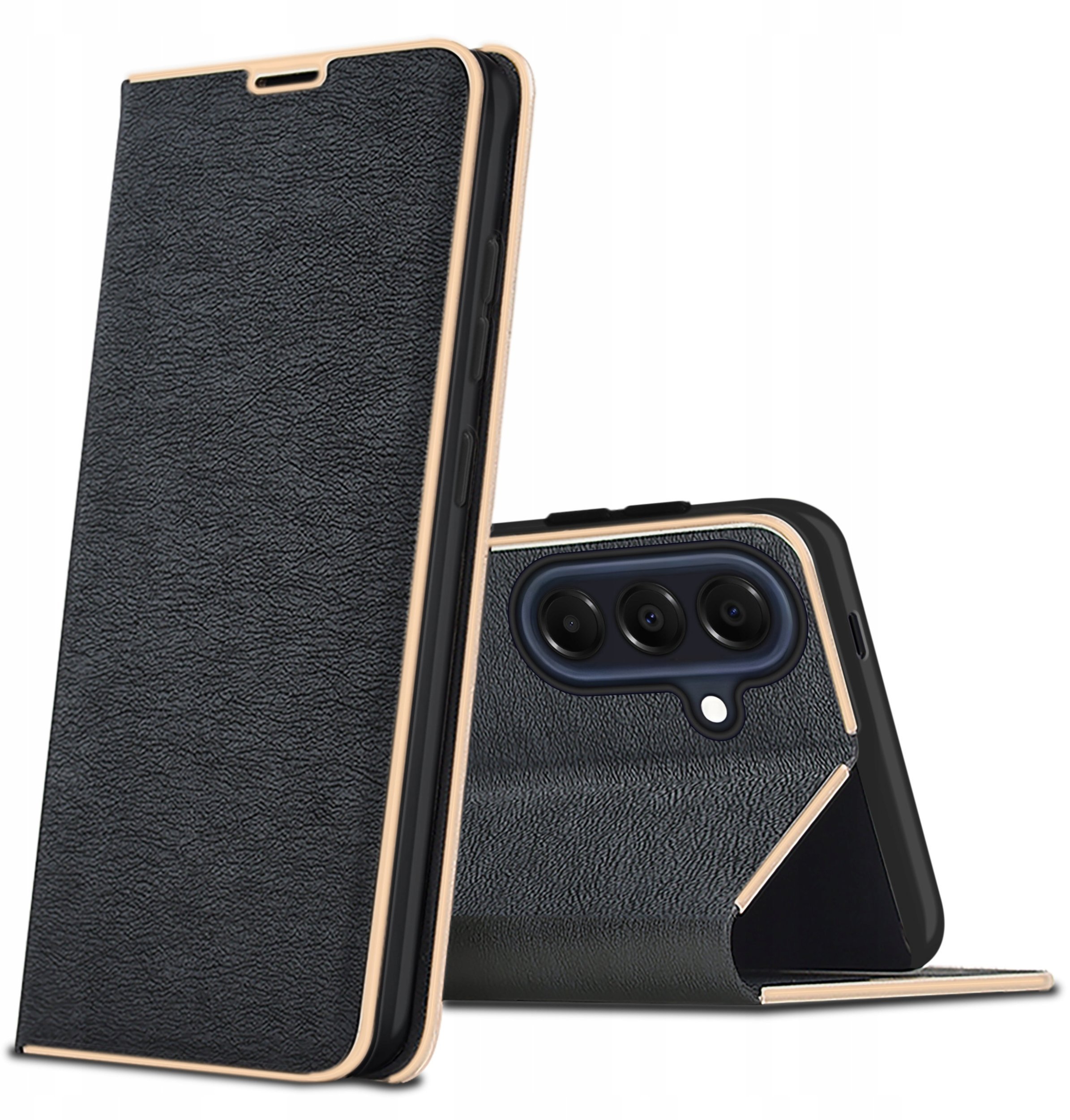 krainaGSM Etui z klapką do Samsung A57 Case Magnet PREMIUM Portfel + Szkło 9H