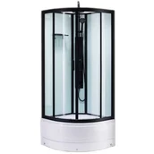 Kabiny z hydromasażem - Kabina prysznicowa półokrągła zabudowana na wysokim brodziku 90x90 Nina - miniaturka - grafika 1