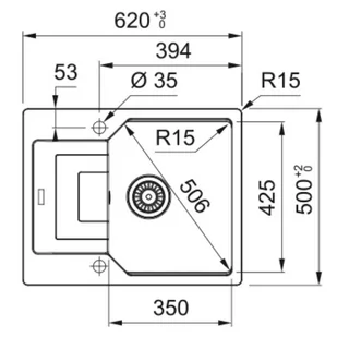 Franke Urban UBG 611-62 GSC Zlewozmywak granitowy jednokomorowy 62x50 cm czarny mat 114.0687.268 - Zlewozmywaki - miniaturka - grafika 2