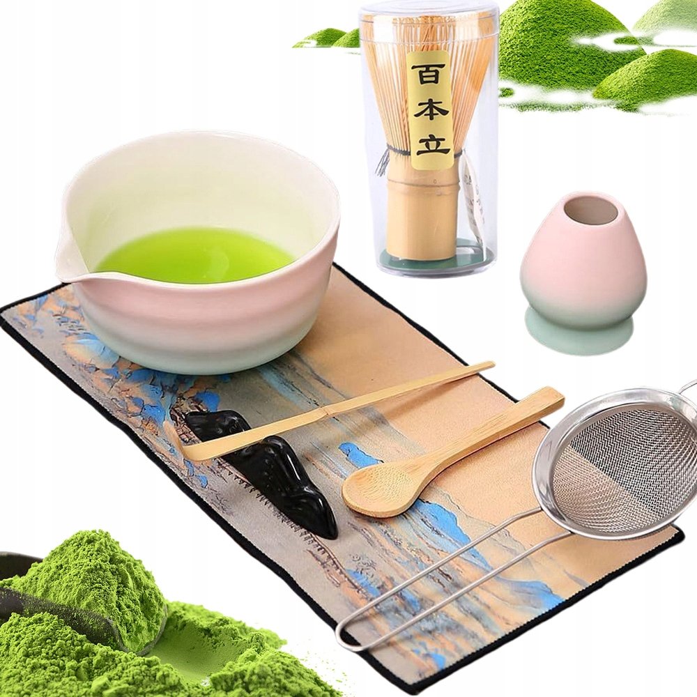 Matcha 8w1Box 8-częściowy zestaw do matchy Miotełka Łyżeczka Podstawka