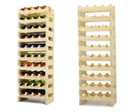 Stojaki na wino - Stojak na wina Regał na wino drewniany modułowy RW10 04x10 Naturalny Surowy Drewno sosnowe ilość butelek 4 RW10_04X10_NNK1 / Wamar-Sosenka - miniaturka - grafika 1