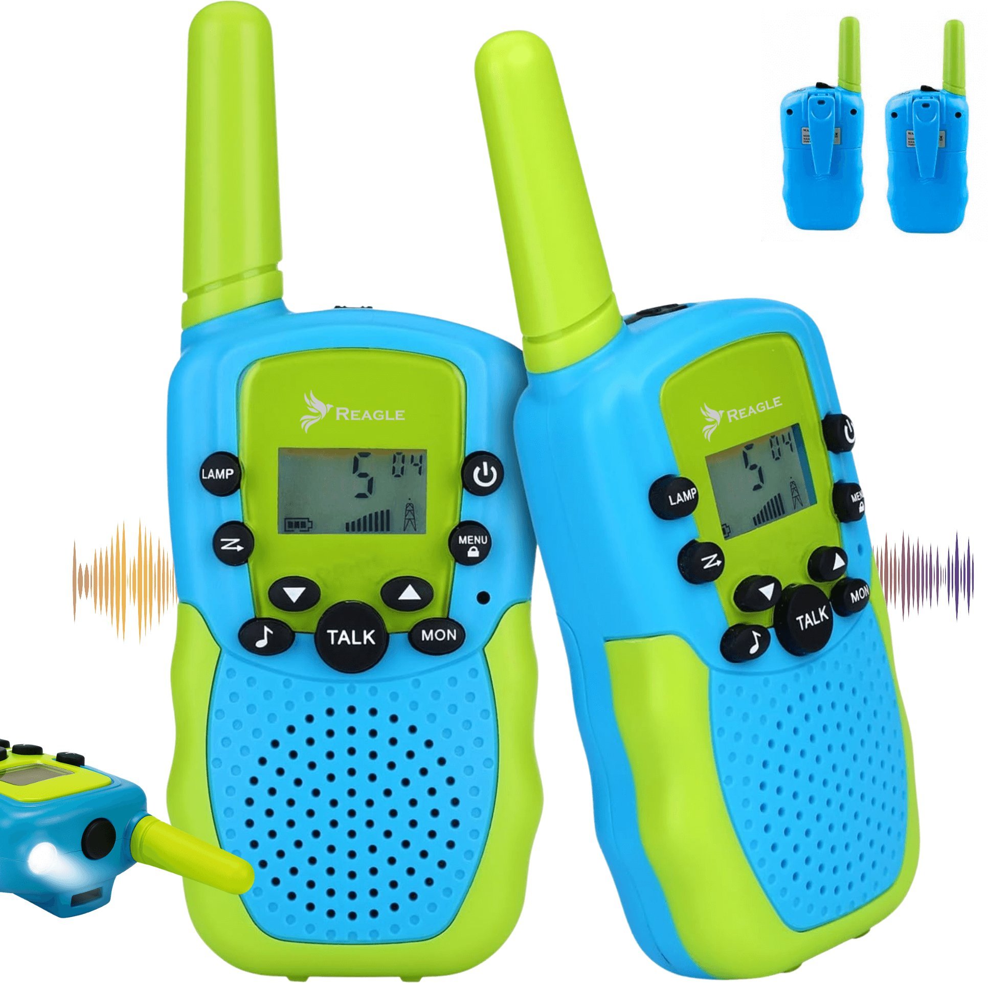 Aptel WALKIE TALKIE KRÓTKOFALÓWKI DLA DZIECI 2x ŁOKI TOKI DUŻY ZASIĘG DO 3KM VOX REAGLE
