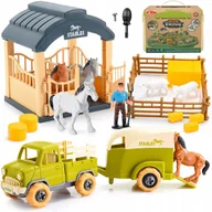 Klocki - ZESTAW KONSTRUKCYJNY STADNINA KONI DO ROZKRĘCANIA GOSPODARSTWO STAJNIA - miniaturka - grafika 1