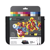 Kredki, ołówki, pastele i pisaki - Zestaw Promarker Brush, 24 sztuki, Student Designer, Winsor&Newton - miniaturka - grafika 1