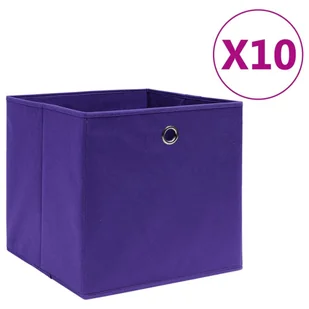 vidaXL Pudełka z włókniny, 10 szt., 28x28x28 cm, fioletowe vidaXL - Pudełka i szkatułki - miniaturka - grafika 1