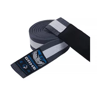 Pas do BJJ dla dzieci Groundgame szary z białą belką - Kimona, stroje i obuwie - miniaturka - grafika 1