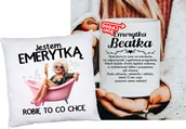 Moda i Uroda OUTLET - Zestaw na prezent dla emerytki PODUSZKA JESTEM EMERYTKĄ ORAZ KUBEK DLA EMERYTKI z imieniem - miniaturka - grafika 1