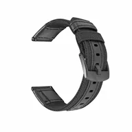 Akcesoria do smartwatchy - Pasek Opaska Bransoleta Nylon Klamra Czarny uniwersalna 22mm - miniaturka - grafika 1