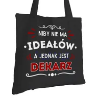 Torby i wózki na zakupy - Torba Bawełniana dla Dekarza Czarna Na Prezent ekologiczna Trwały Nadruk - miniaturka - grafika 1