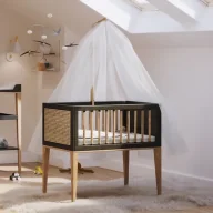 Łóżeczka i kojce - Kołyska/łóżeczko Czarna Rattanowa Onyx Nami - miniaturka - grafika 1