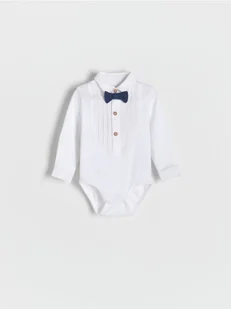Reserved - Eleganckie body z muchą - biały - Body - miniaturka - grafika 1