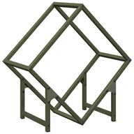 Wózki magazynowe - vidaXL Stojak na drewno opałowe, oliwkowo-zielony, 50x25x50 cm - miniaturka - grafika 1