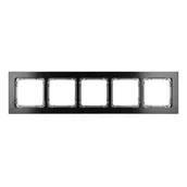 Klawisze i ramki - Karlik Ramka pięciokrotna Deco metal - czarny szczotkowany, grafit - miniaturka - grafika 1