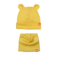 Czapki dla dzieci - Komplet Czapka MISIACZKA z kominem - żółty - miniaturka - grafika 1