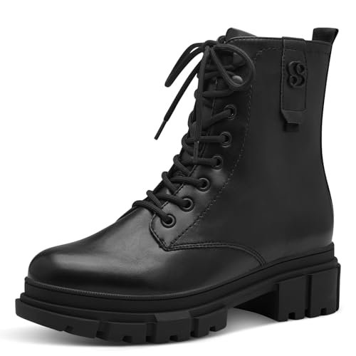 s.Oliver Damskie sztyblety Lace Boot Flat 5-25214-41, czarny, 42 EU