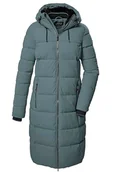 Płaszcze damskie - killtec Damski pikowany płaszcz/płaszcz funkcyjny o wyglądzie puchu z kapturem KOW 56 WMN QLTD CT, niebiesko-szary, 36, 41810-000 - miniaturka - grafika 1