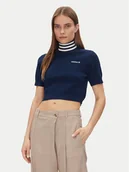 Swetry damskie - adidas Golf JC7680 Granatowy Slim Fit - miniaturka - grafika 1