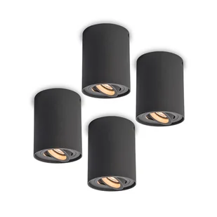 QAZQA Zestaw 4 x spot regulowany antracyt - Rondoo 1 up - Lampy ścienne - miniaturka - grafika 1