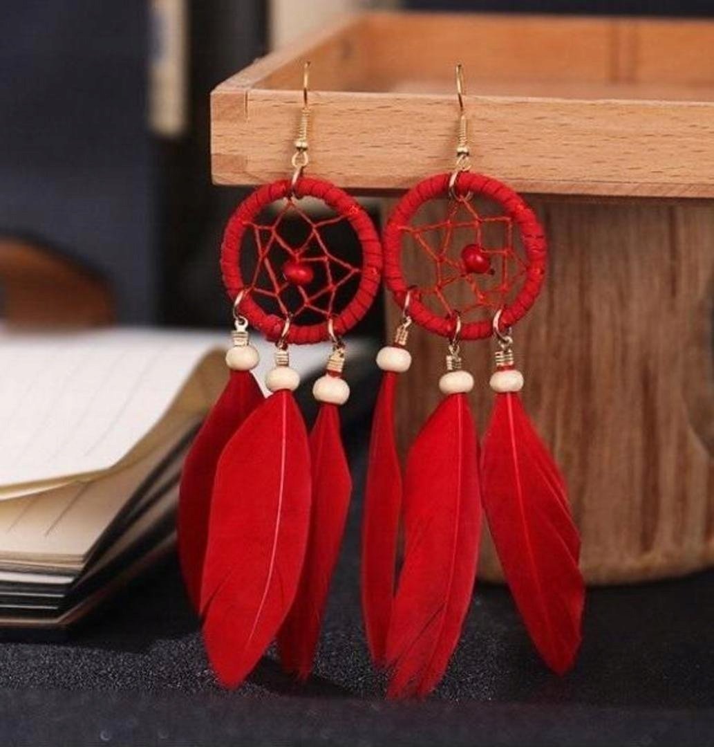 KOLCZYKI ZWISAJĄCE BOHO DŁUGIE PIÓRA! POLECAM!