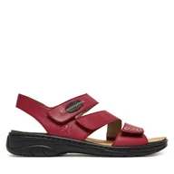 Sandały damskie - Sandały Rieker 64573-33 Czerwony - miniaturka - grafika 1