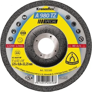 Klingspor Tarcza Do Cięcia Metalu 125mm x 0,8mm A9 - Tarcze do pił - miniaturka - grafika 3