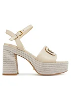 Espadryle damskie - Guess Espadryle FLJFML LEA03 Beżowy - miniaturka - grafika 1