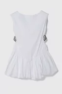 Sukienki i spódniczki dla dziewczynek - Pinko Up sukienka dziecięca kolor biały mini rozkloszowana - miniaturka - grafika 1