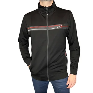 Bluza męska rozpinana czarna bez kaptura XXL - Bluzy męskie - miniaturka - grafika 1