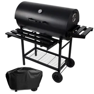 Grill Węglowy  Beczka Ruszt Żeliwny 70x35cm + pokrowiec - Grille - miniaturka - grafika 1