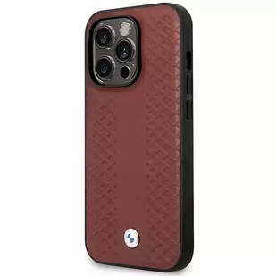 Etui na telefon BMW BMHMP14L22RFGR do Apple iPhone 14 Pro 6,1" burgundowy/burgundy Leather Diamond Pattern MagSafe - Etui i futerały do telefonów - miniaturka - grafika 2