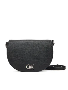 Calvin Klein Torebka Ck Hw Crossbody Saddle Bag_Tex K60K613233 Czarny - Torebki damskie - miniaturka - grafika 1